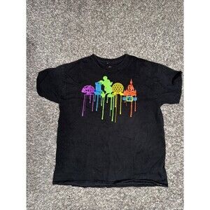 Disney Pride Promotional Shirt Gildan Tag Rainbow Castle Kids XL